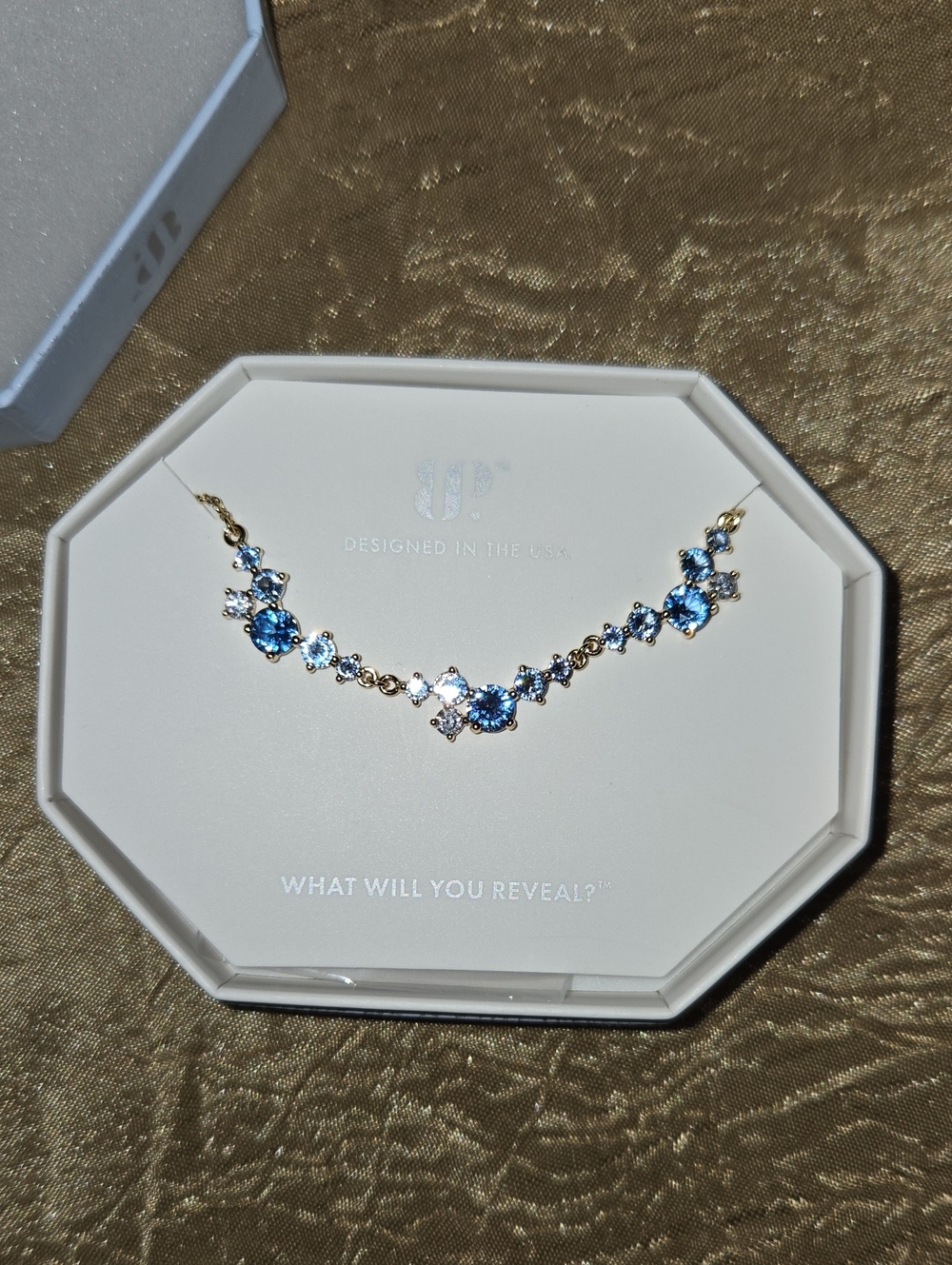 Gem Drops Lab Created Aqua Blue Spinel On Gold-Plated Necklace -